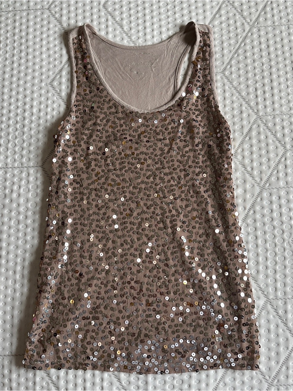 Vintage gold sequin tank top